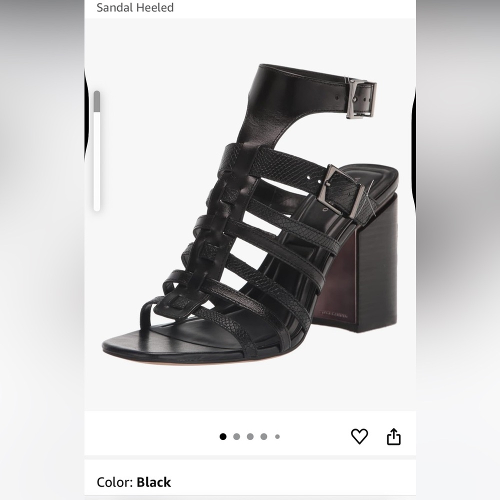Vince Camuto Black Multi-Strap Block Heels